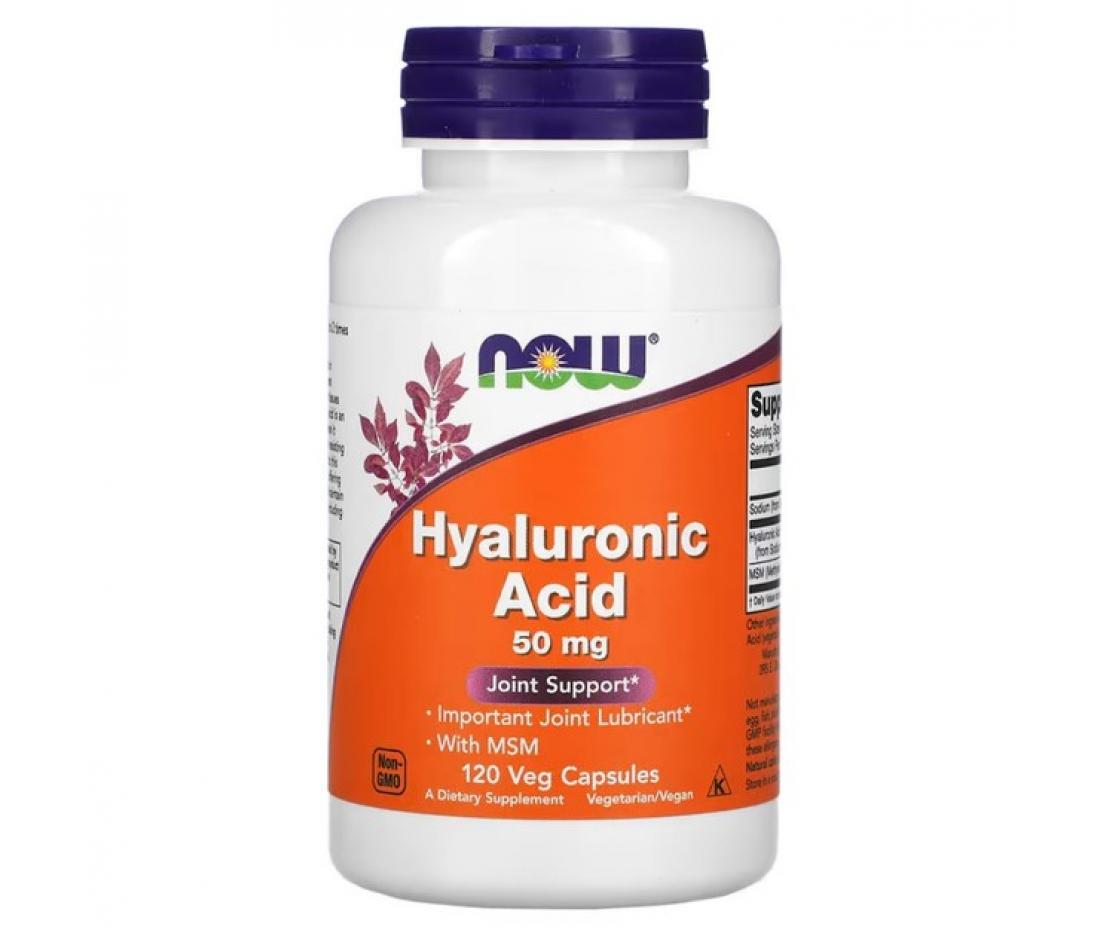 Гіалуронова кислота Now Foods Hyaluronic Acid 50 мг 120 капс.