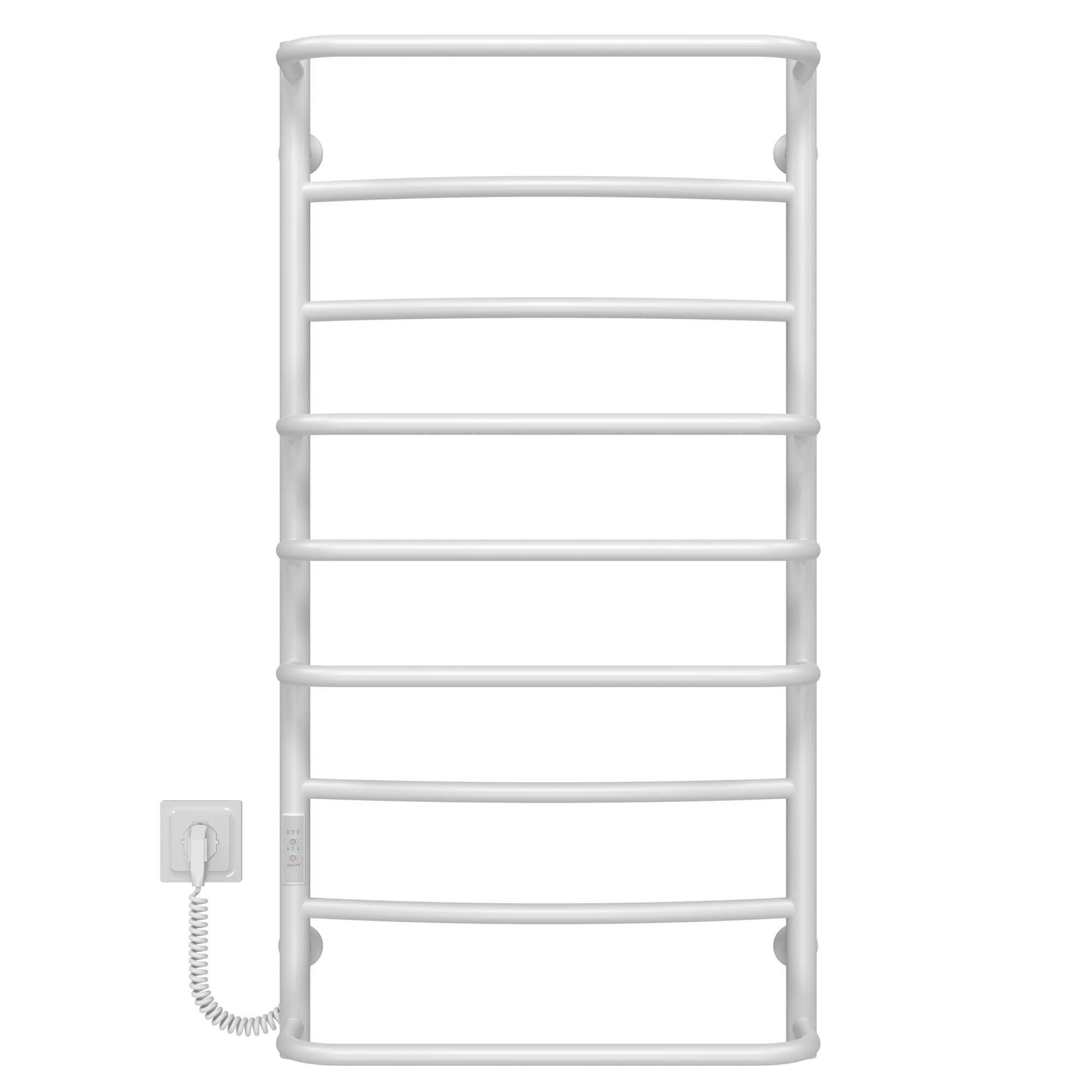 Полотенцесушитель электрический Deffi Аквамикс П9 WD03 левое подключение нержавеющая сталь 500х1000 мм Белый (C.AM.100.50.9.E.W.L.3)