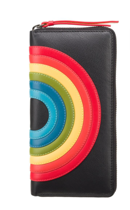 Кошелек женский кожаный Visconti HR82 Von c RFID Black Rainbow