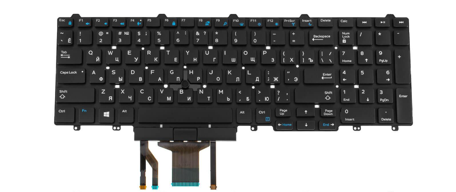 Клавіатура для ноутбука Dell Precision 7720 з підсвічуванням клавіш клавіш матова (9FN93)