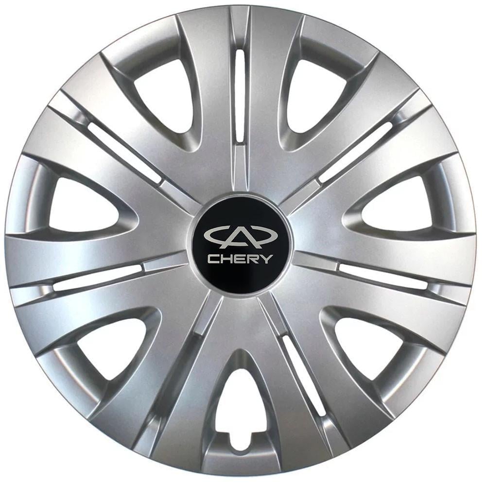 Колпаки SJS с логотипом Chery 408 R16 4 шт. Серебряный (31008855)