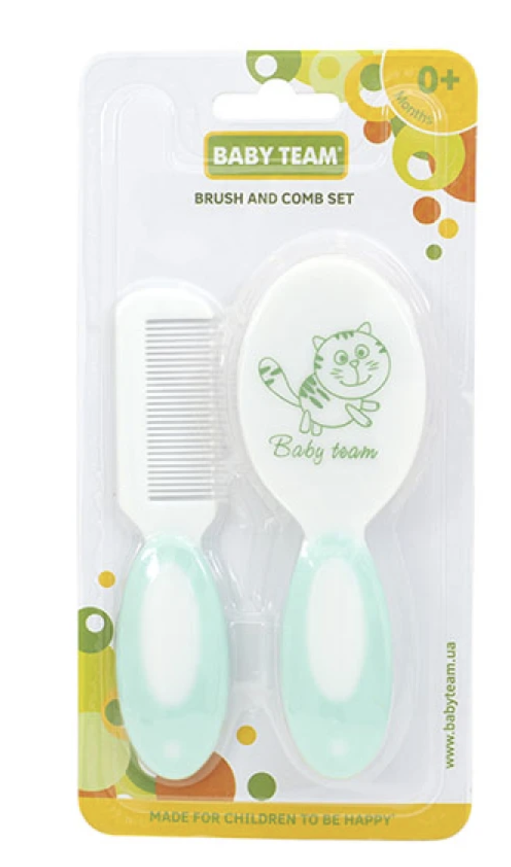 Набор расческа и щетка из натуральной щетины Baby team Бирюзовый (7106) - фото 3 Набор расческа и щетка из натуральной щетины Baby team Бирюзовый (7106) - фото 3