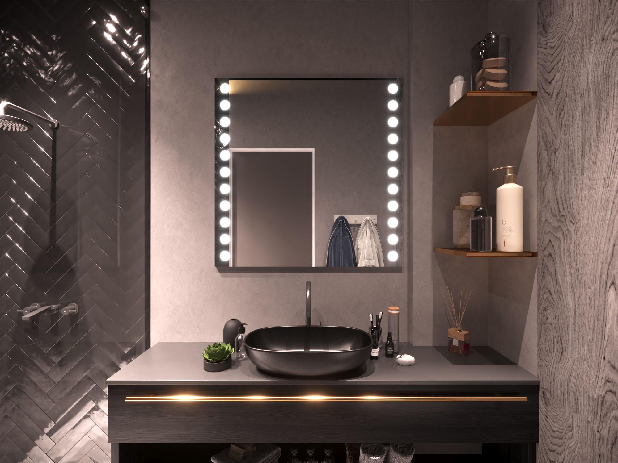 Зеркало Dim Dzerkal ROTTO с LED-подсветкой 50х70 см (9201)