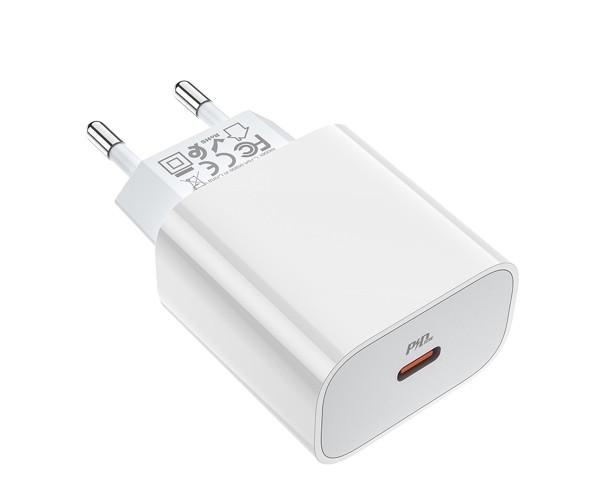 Зарядний пристрій мережевий Hoco C76A Type-C 3A PD QC3.0 18W без кабеля White - фото 4 Зарядний пристрій мережевий Hoco C76A Type-C 3A PD QC3.0 18W без кабеля White - фото 4