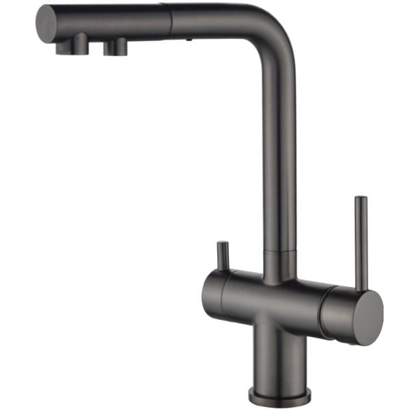 Смеситель кухонный Aquasanita Akvaduo Plus 2683 T PVD Графит (23400)