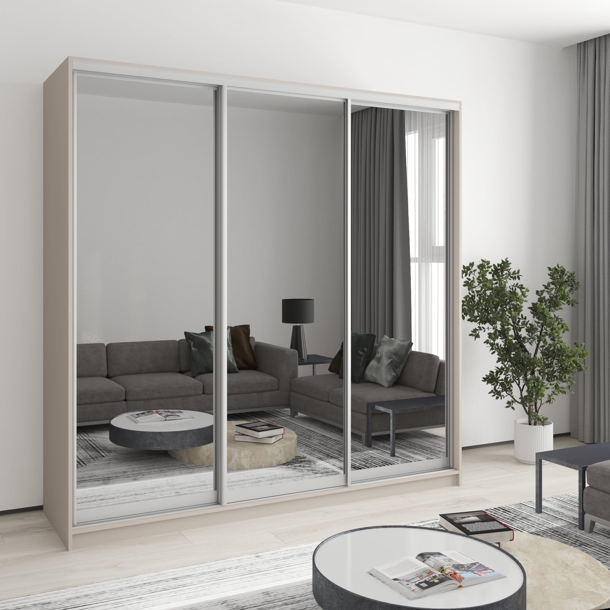 Шкаф-купе трехдверный Mebel Star Стандарт AL 210х60х240 см Кашемир (MBS-1600) Шкаф-купе трехдверный Mebel Star Стандарт AL 210х60х240 см Кашемир (MBS-1600)