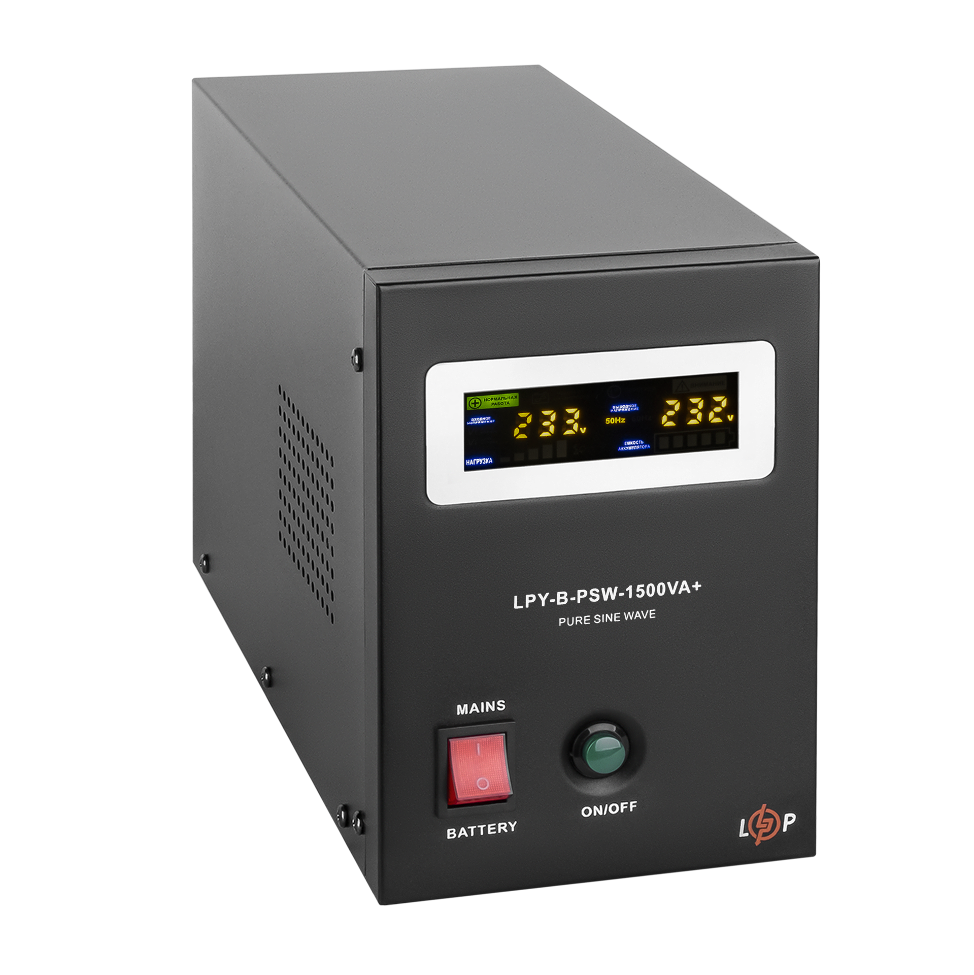 Джерело безперебійного живлення LogicPower LPY-B-PSW-1500VA+ з правильною синусоїдою 24V 1050 Вт 10/15A (4130) - фото 3