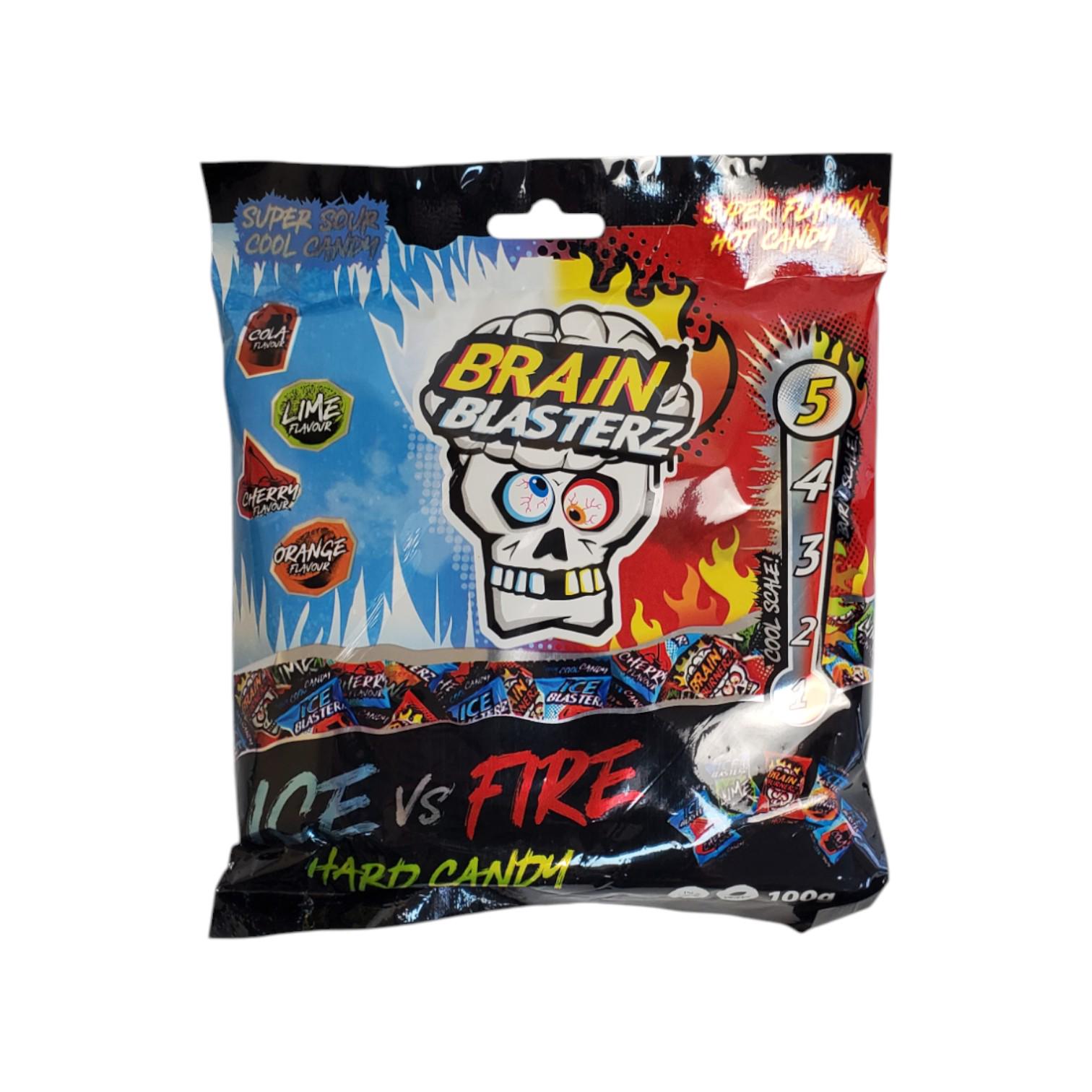 Кислые конфеты Brain Blasterz Ice vs Fire Hard Candy 5 уровень кислоты 100 г (AF53318)