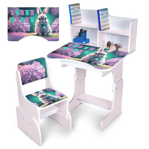 Парта со стульчиком N 2071-1-7 Зайчик с таблицей умножения - фото 2 Парта со стульчиком N 2071-1-7 Зайчик с таблицей умножения - фото 2