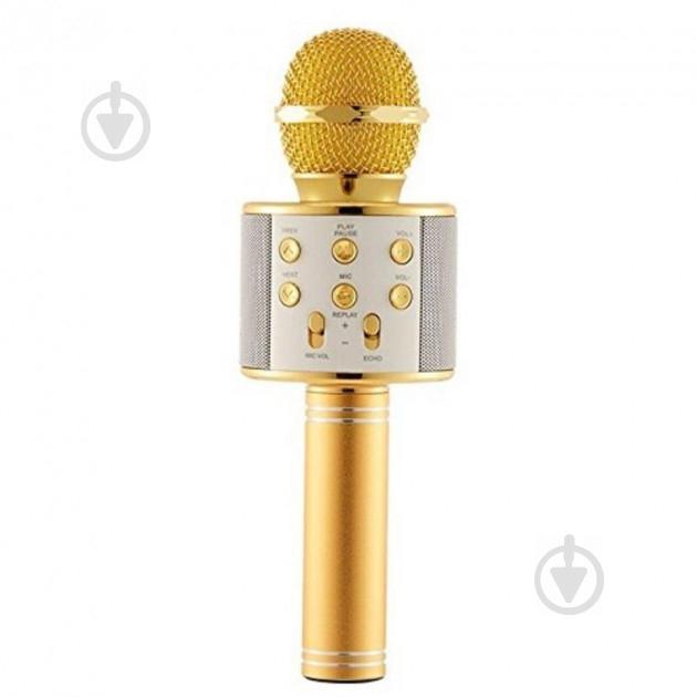 Беспроводный Bluetooth караоке микрофон с изменением голоса WSTER WS-858 Золотой Original Gold