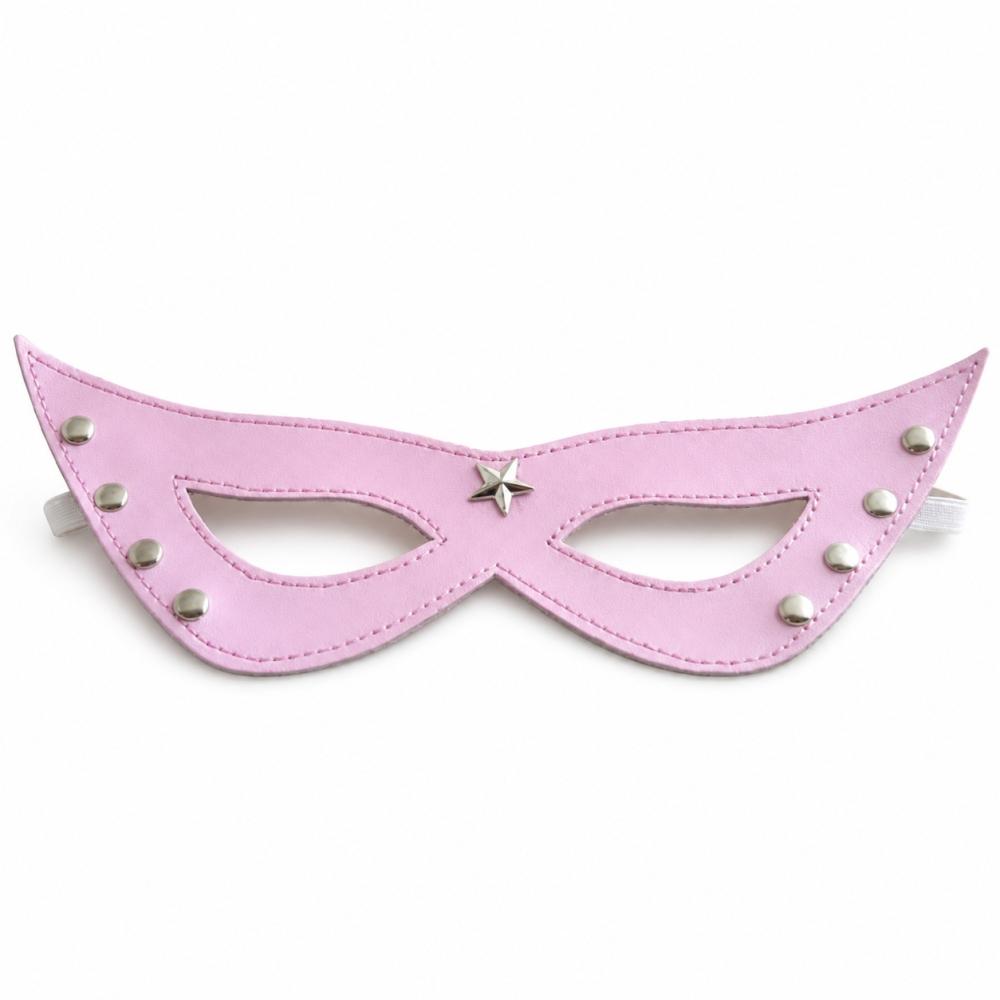 Маска на глаза Baby Leather Masquerade Costume Mask с заклепками Розовый (36695158)