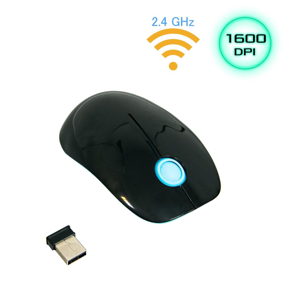 Мышка беспроводная компьютерная Wireless Mouse G-217 Черный (1009006-Blue) - фото 3