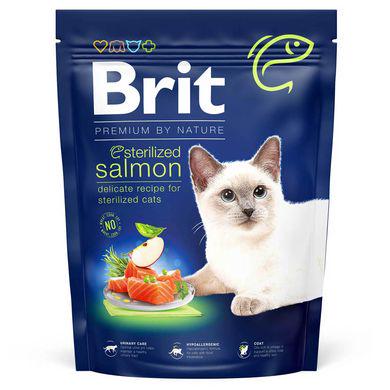 Сухой корм для стерилизованных котов Brit Premium by Nature Cat Sterilized Salmon 300 г Лосось