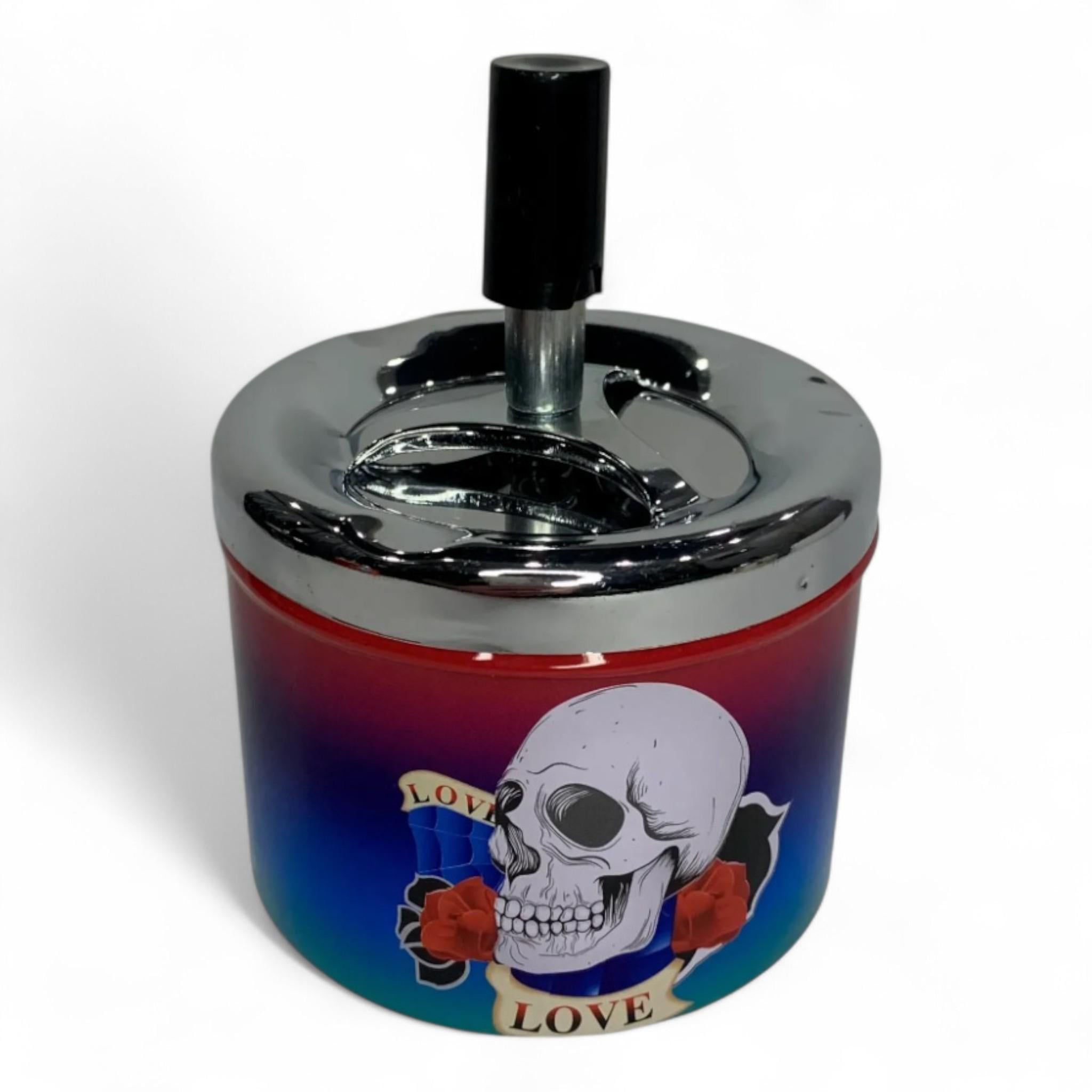 Пепельница металлическая бездымная Scull ZH-6A d 9 см (A_ZH-6A)