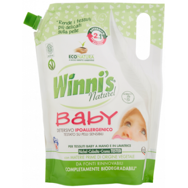 Гель та ополіскувач для прання дитячого одягу Winni's Lavatrice Baby 2in1 800 мл (034397)