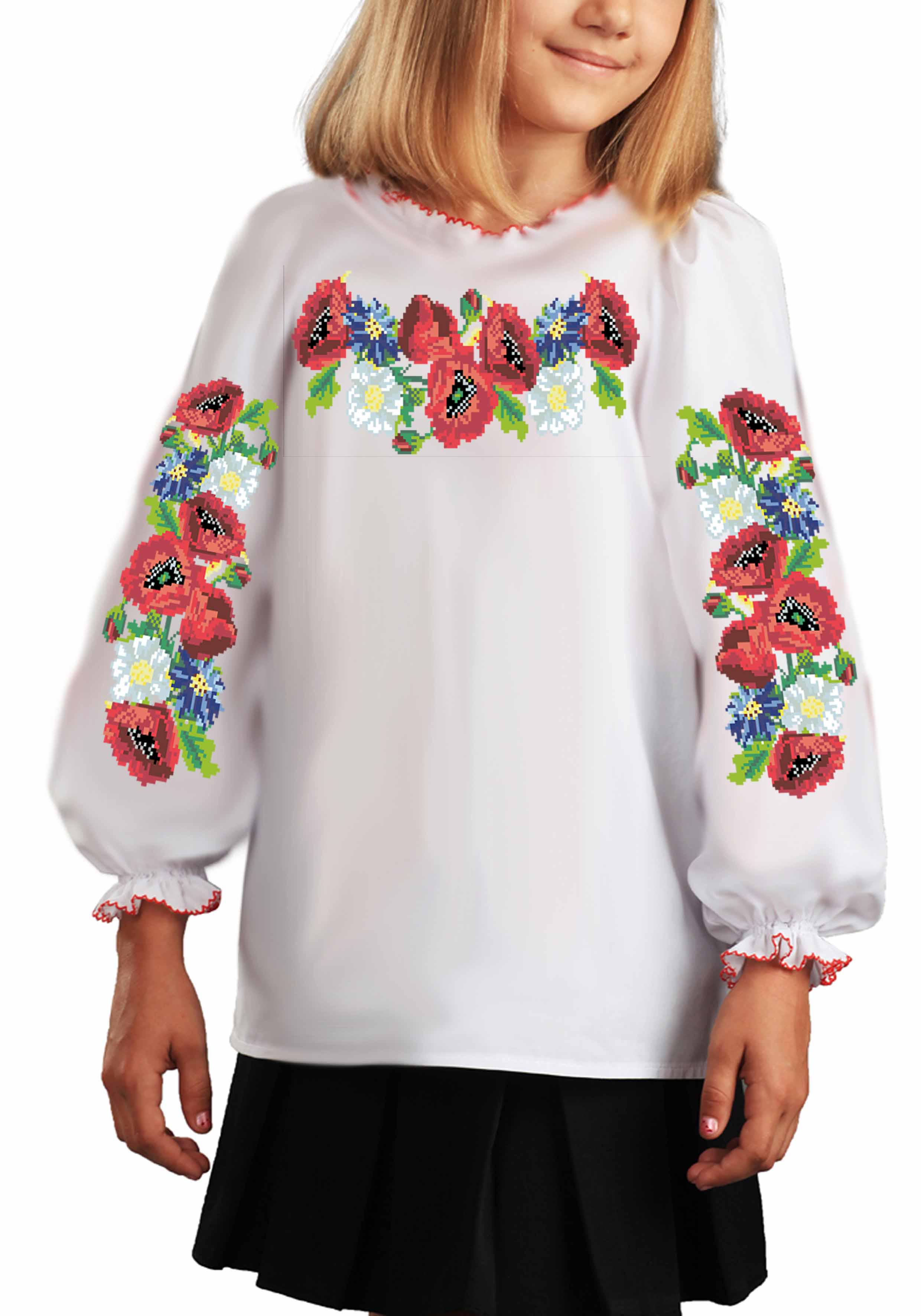 Заготовка для вышивки нитками или бисером для девочки СДГ-6 габардин Заготовка для вышивки нитками или бисером для девочки СДГ-6 габардин