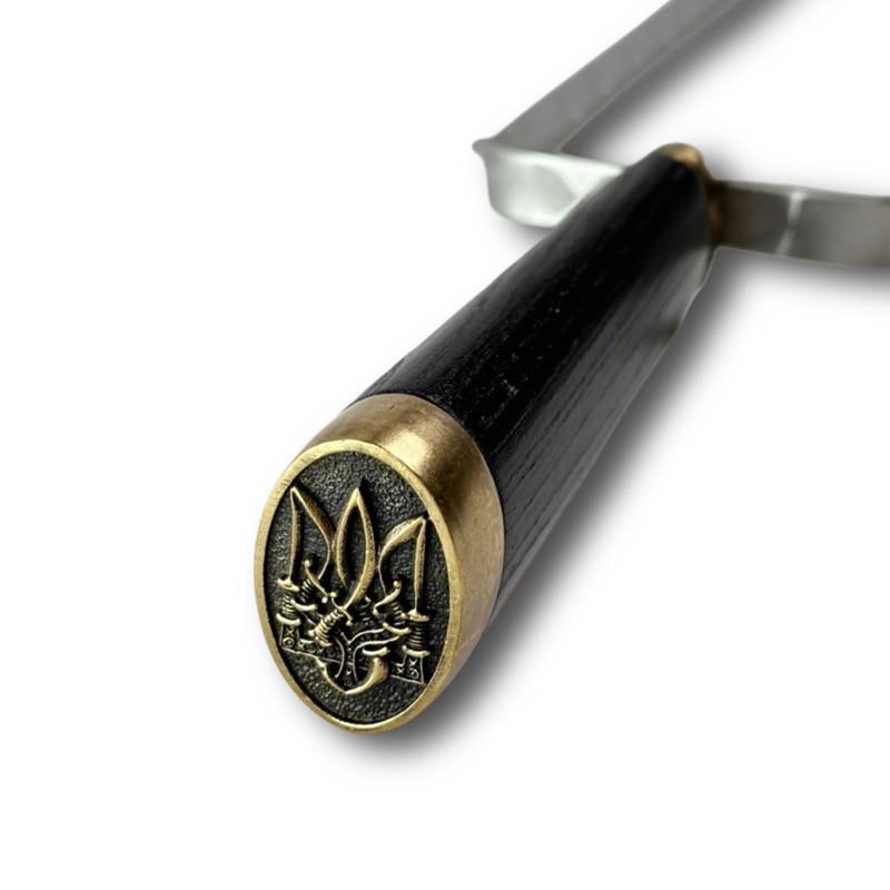 Шампур подвійний Український герб овал з дерев'яною ручкою (SKK30) - фото 3 Шампур подвійний Український герб овал з дерев'яною ручкою (SKK30) - фото 3