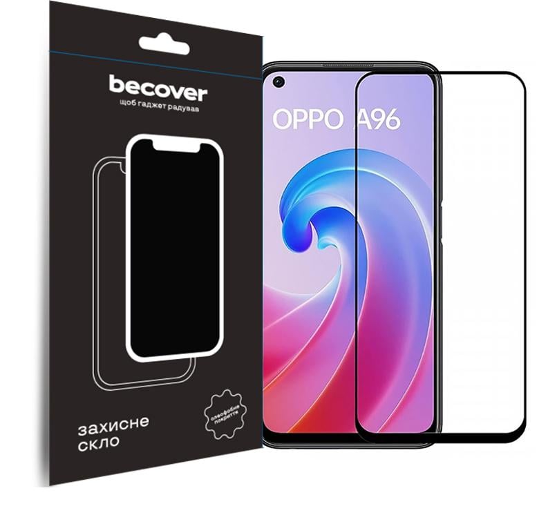 Защитное стекло BeCover для Oppo A96 Black (709770)