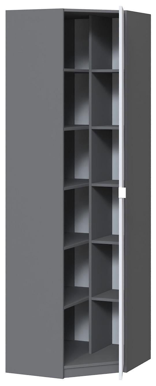 Шкаф с полками угловой Мастер Форм Тетрис 620х376х2000 мм Антрацит/Белый (33048) - фото 1 Шкаф с полками угловой Мастер Форм Тетрис 620х376х2000 мм Антрацит/Белый (33048) - фото 1