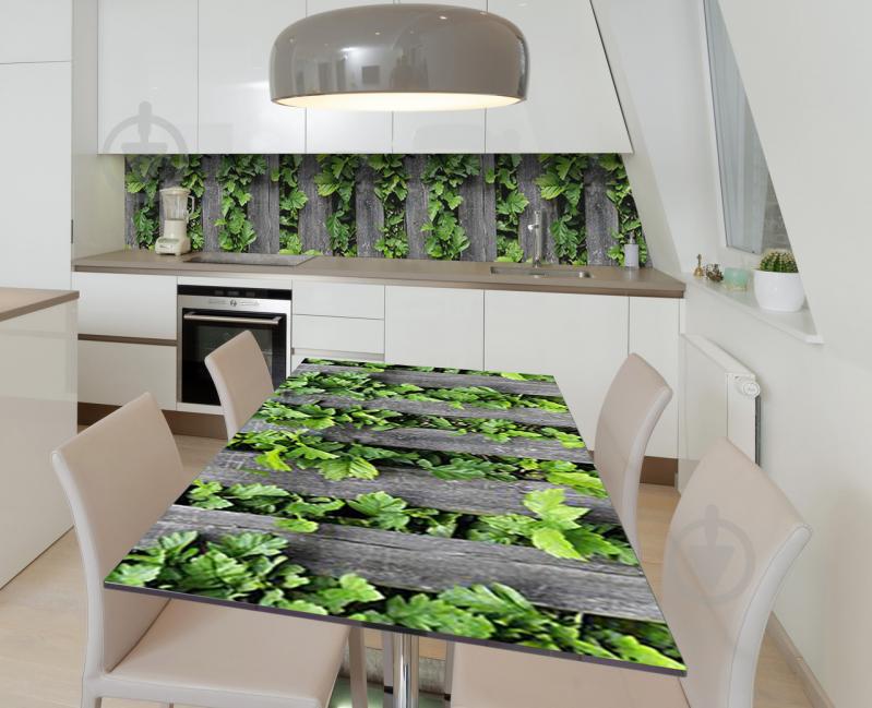 Наклейка 3Д виниловая на стол Zatarga «Заросли смородины» 650х1200 мм для домов, квартир, столов, кофейн, кафе