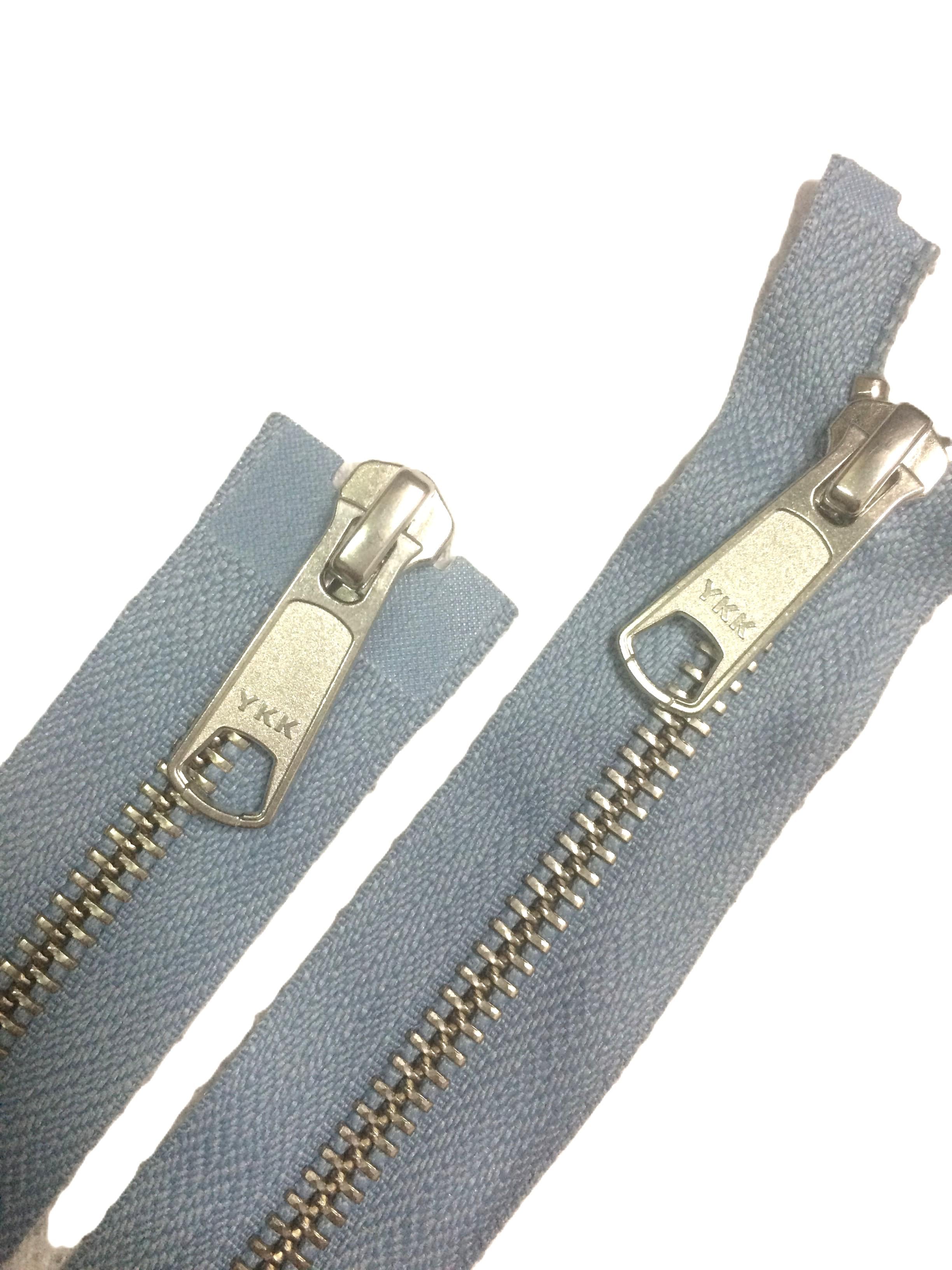 Молния YKK металлическая тип 5 100 см 2 бегунка Серо-голубой/Никель (0043)