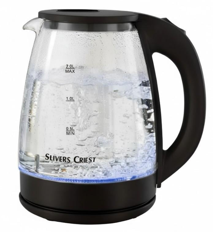 Чайник электрический стеклянный Slivers Criest SC-168GK с LED-подсветкой 1500W 2 л (2104618751)