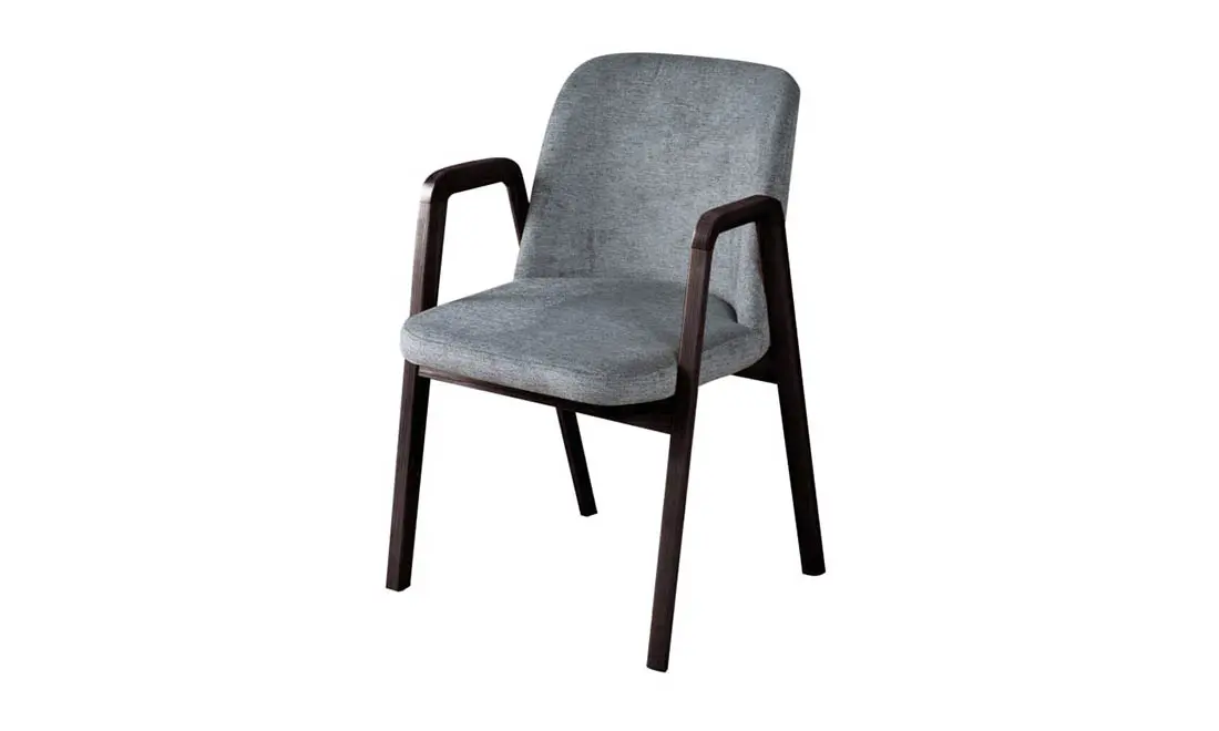 Стілець Граф венге масив дерева тканина 580x545x800 мм Сірий