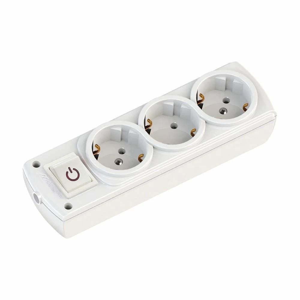 Колодка Mutlusan 3 гнізда з заземленням та вимикачем (49-11-23)