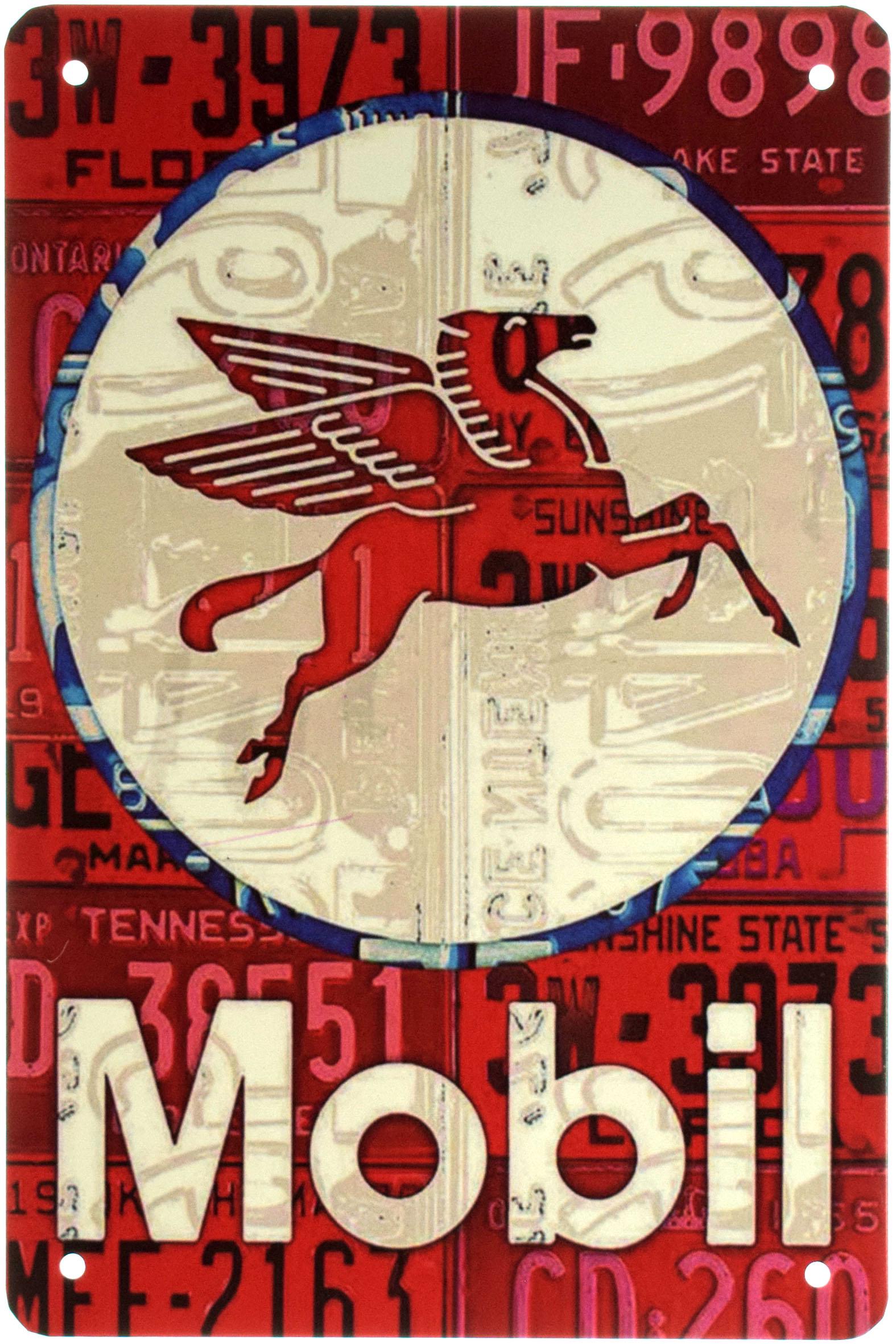 Табличка металлическая Mobil Red 20x30 см
