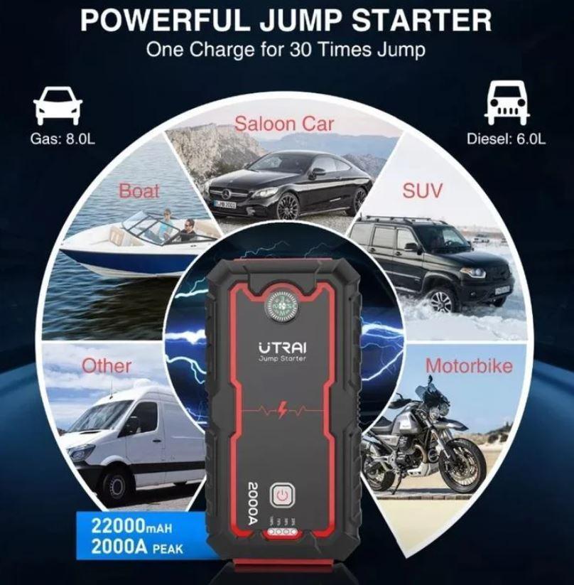 Пусковий зарядний пристрій GUT jump starter UTRAI 2000 A (018250) - фото 6