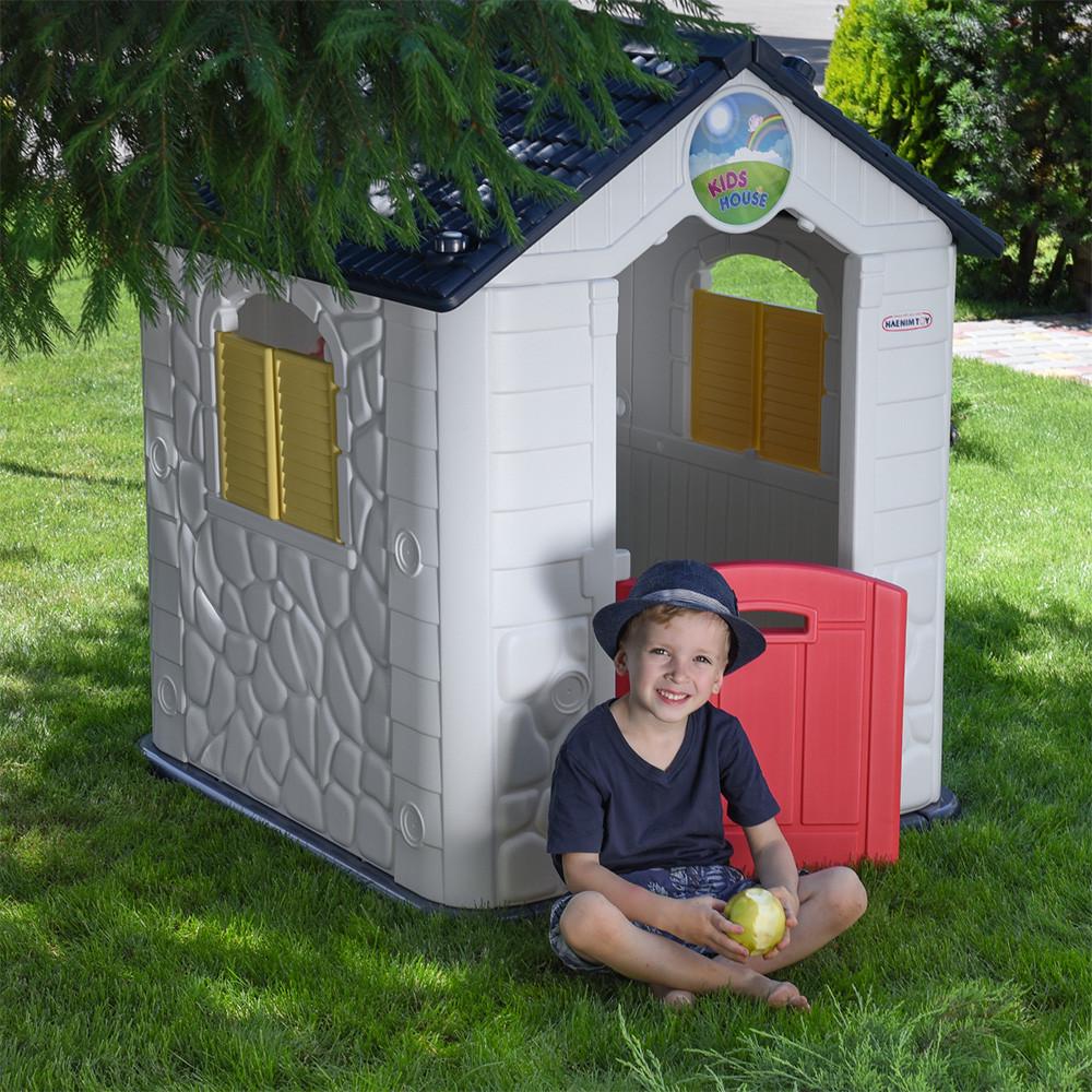 Детский игровой домик Kids House M 5397-1 пластиковый 119 см Бело-синий/Красный (2-7-M 5397-1) - фото 5