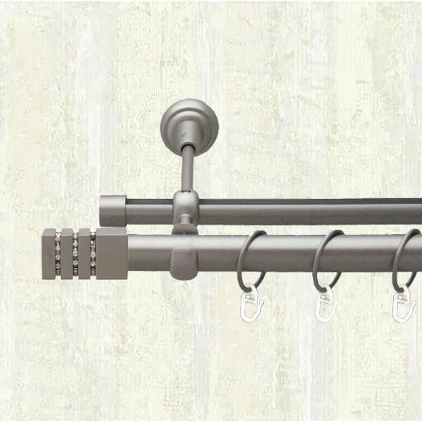 Карниз металевий Orvit Ацтека двохрядний 25/16 мм 300 см Сатин (000-6263)