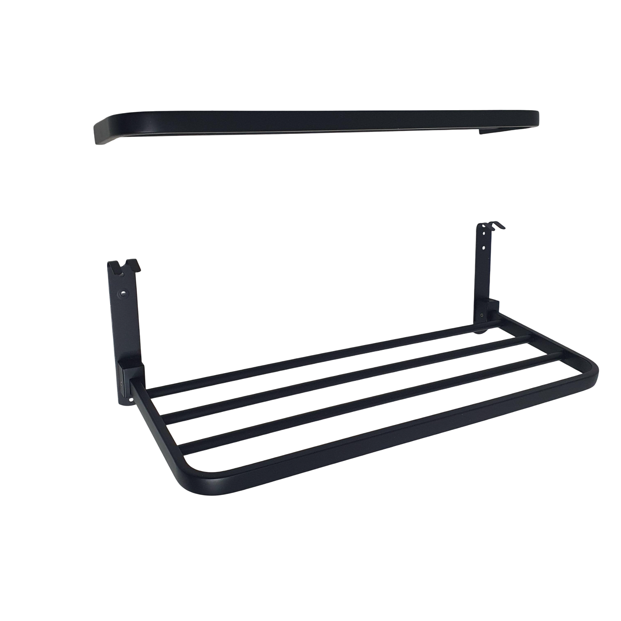 Держатель для полотенец с крючками двухуровневый Черный (AAND-9381)