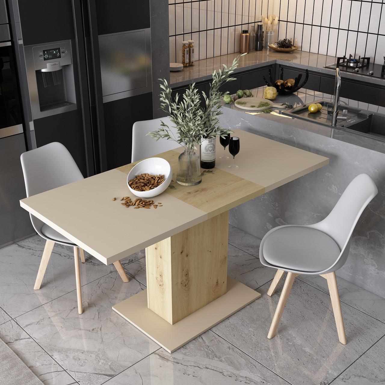 Обеденный стол Doros Бостон 150х70х79 см Дуб артизан/Кашемир (41510139) - фото 5 Обеденный стол Doros Бостон 150х70х79 см Дуб артизан/Кашемир (41510139) - фото 5