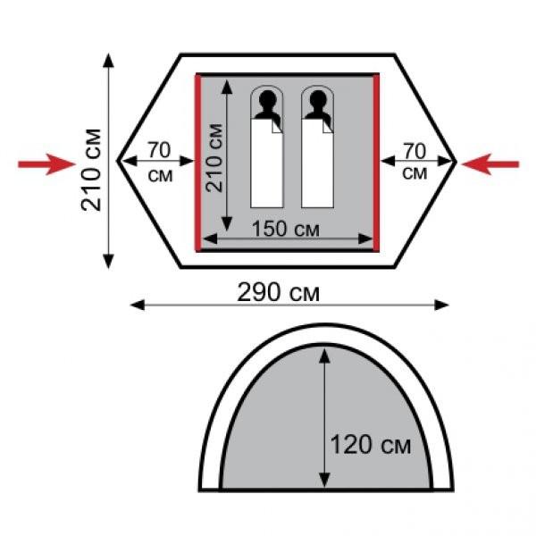 Палатка Tramp TRT-025 Peak v2 2-х местная (11653914) - фото 10