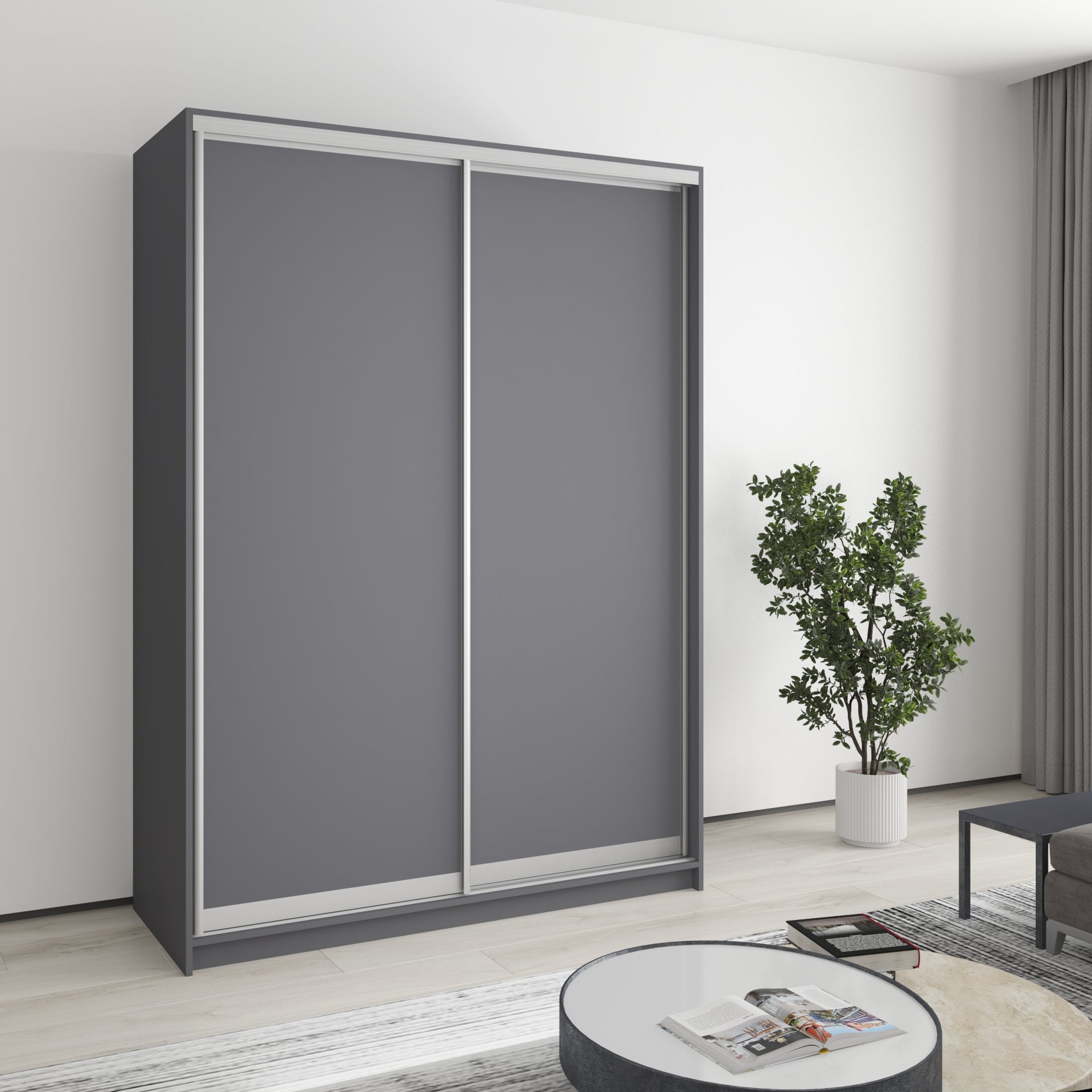 Шкаф-купе двухдверный Mebel Star Стандарт AL MBS-2311 150х60х210 см Антрацит (1003265) Шкаф-купе двухдверный Mebel Star Стандарт AL MBS-2311 150х60х210 см Антрацит (1003265)