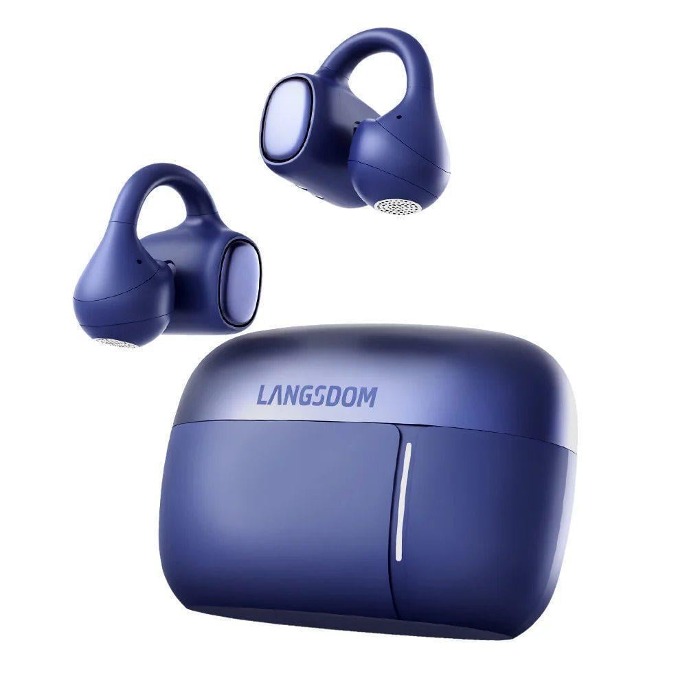 Наушники-клипсы костные беспроводные Langsdom TS35 с AI-переводчиком/Bluetooth 5.4/шумоподавлением/IP65 Синий (36248891)