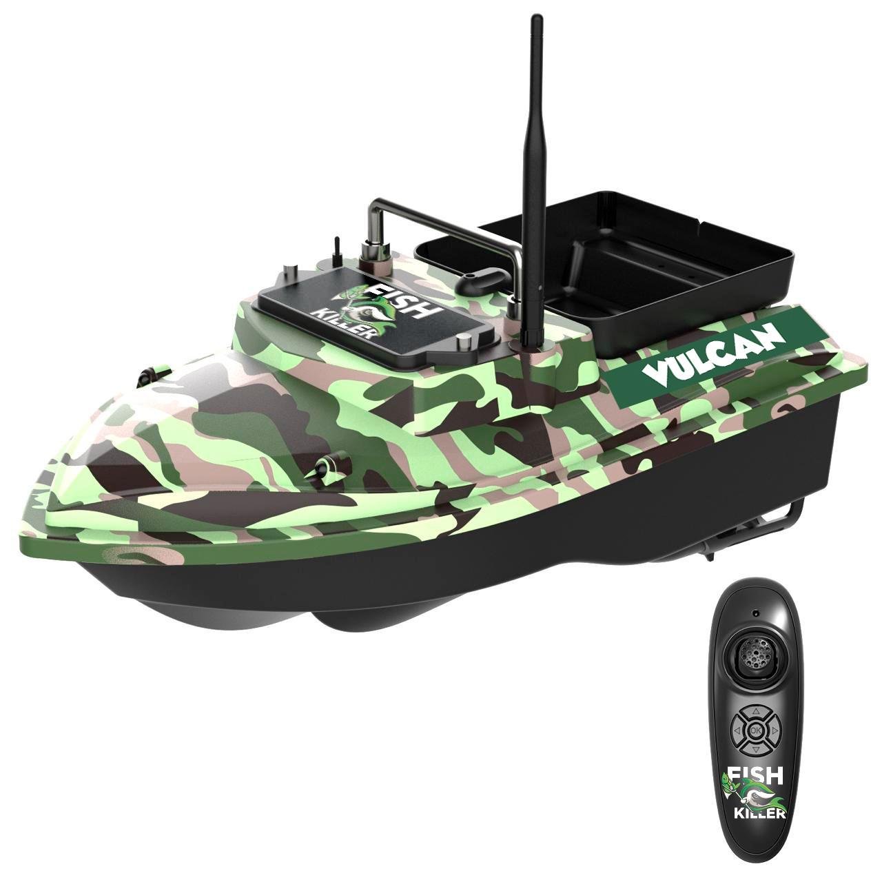 Катер короповий для завезення підгодовування Fish Killer Vulcan круїз 1 бункер до 2 кг до 500 м Хакі (2680274544)