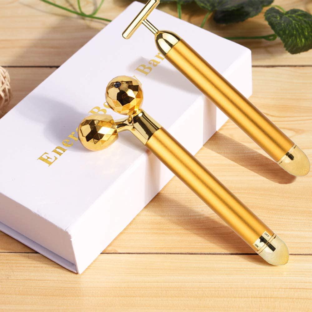 Набор массажеров роликовый 3D и ионный для подтяжки кожи лица Energy Beauty Bar Gold (EBBG1) - фото 4