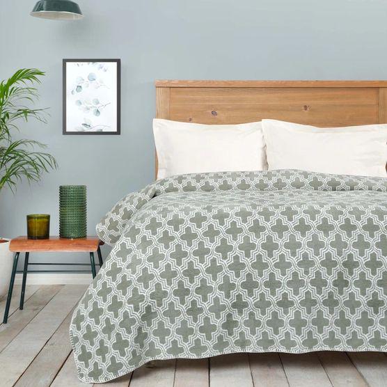 Плед Karaca Home Benita евро 180х220 см Зеленый (12581678)