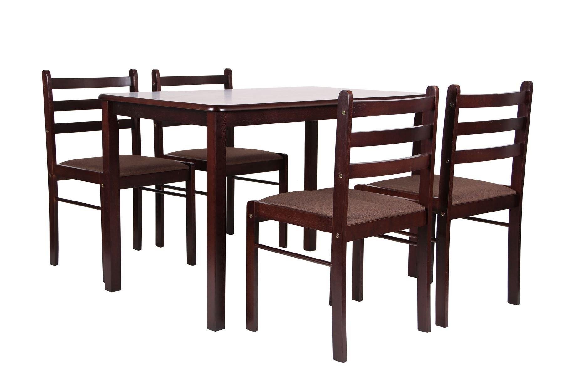 Комплект обеденный AMF Брауни стол с 4 стульями 1140х710х750 мм Chocolate/Cappuccino (00011)