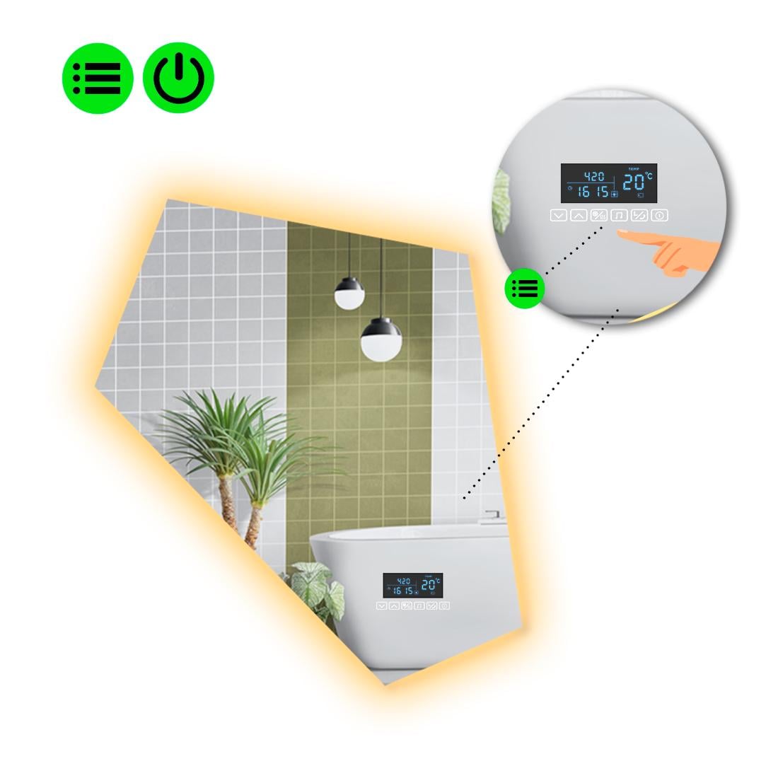 Зеркало с LED подсветкой Modulo 2 с Smart-блоком 140x120 см (Modulo2-126)