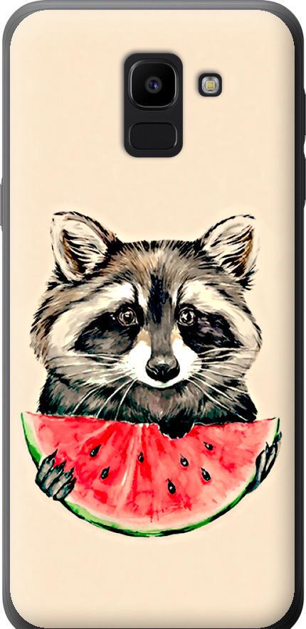 Чехол на Samsung Galaxy J6 2018 Енотик с арбузом (4605u-1486-42517)