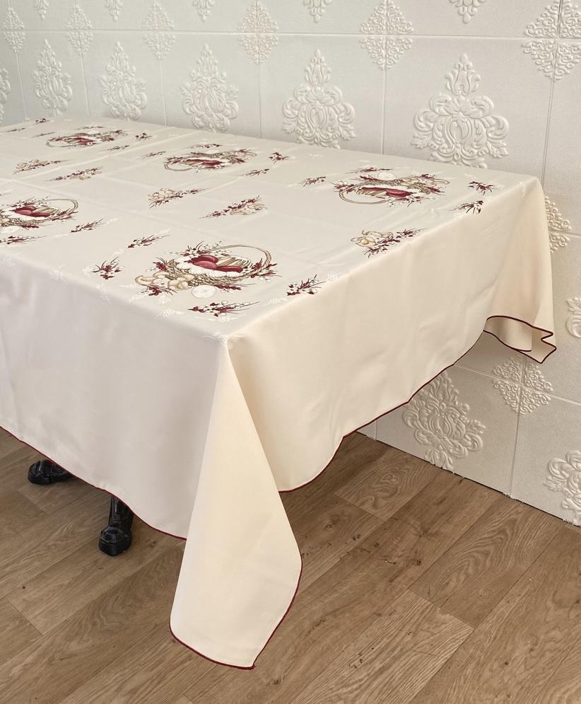 Скатерть пасхальная Print 145х220 Easter Busket Burgundy Cream (CN14239)