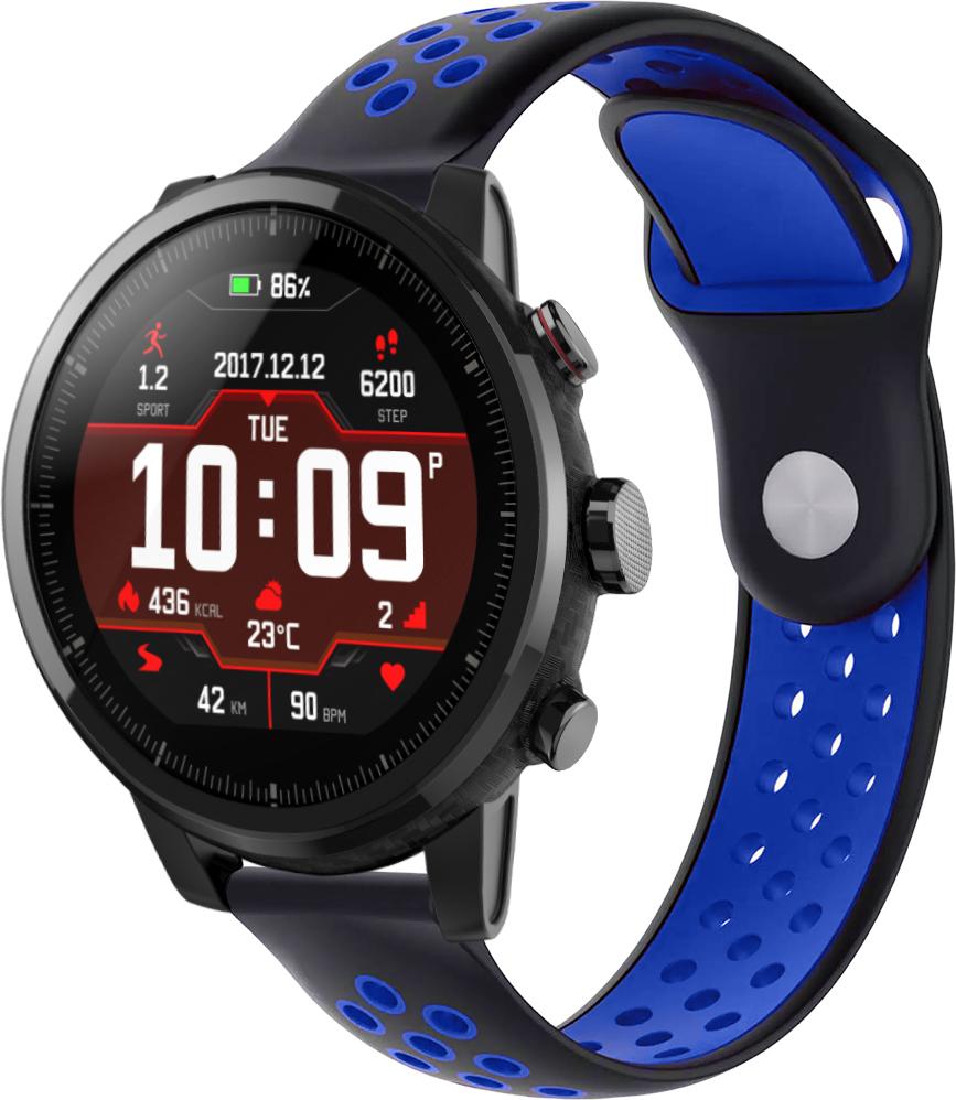 Ремешок Sport для Amazfit Stratos 22 мм Black/Blue (23047-43) Ремешок Sport для Amazfit Stratos 22 мм Black/Blue (23047-43)