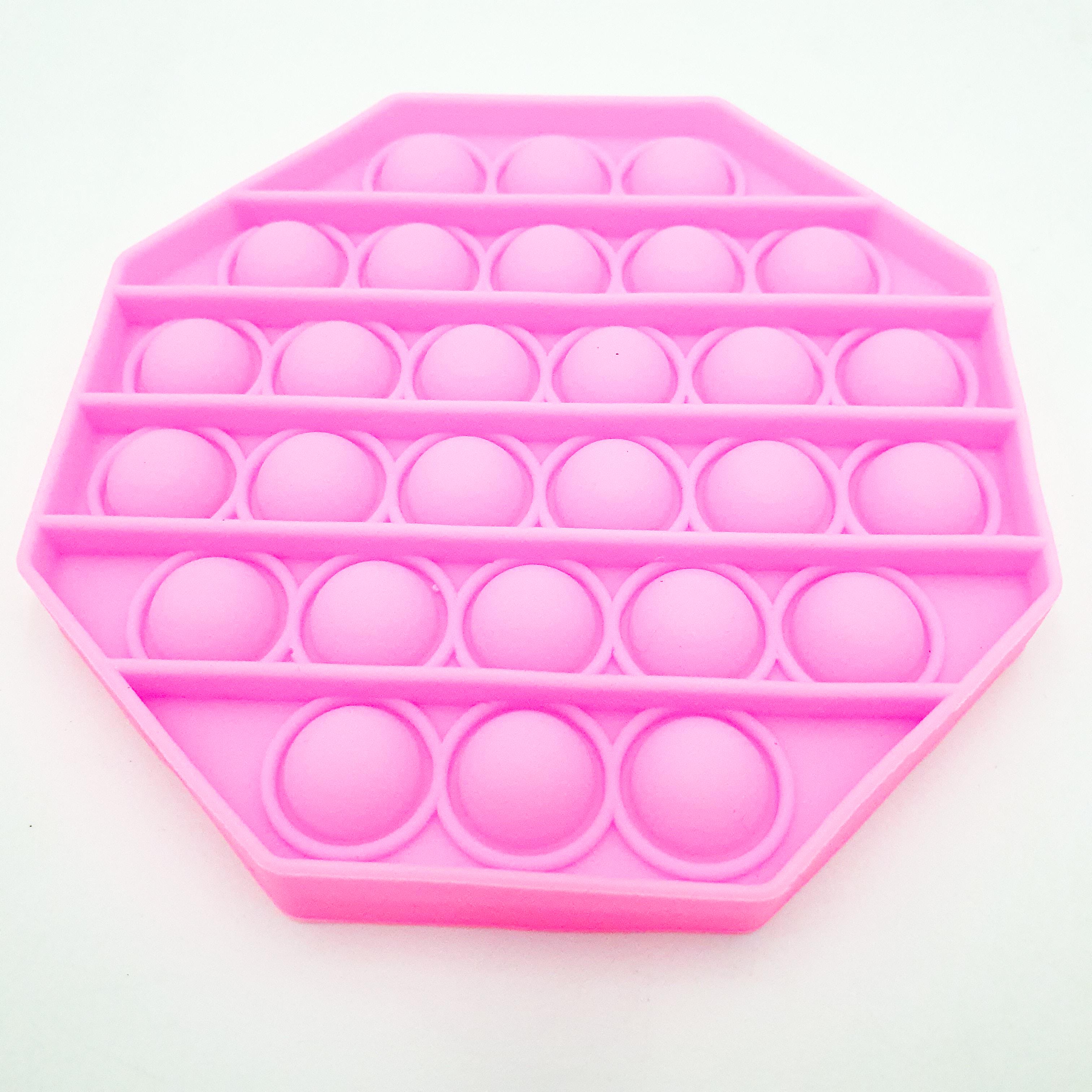 Сенсорна іграшка антистрес силіконова бісконечна пупирка поп іт UKC Pop It Fidget шестигранник рожевий