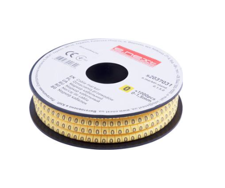 Маркер кабельный E.NEXT e.marker.stand.0.1.5.0 цифра 0 1,5 мм2 1000 шт./рул. Желтый (s2037031)