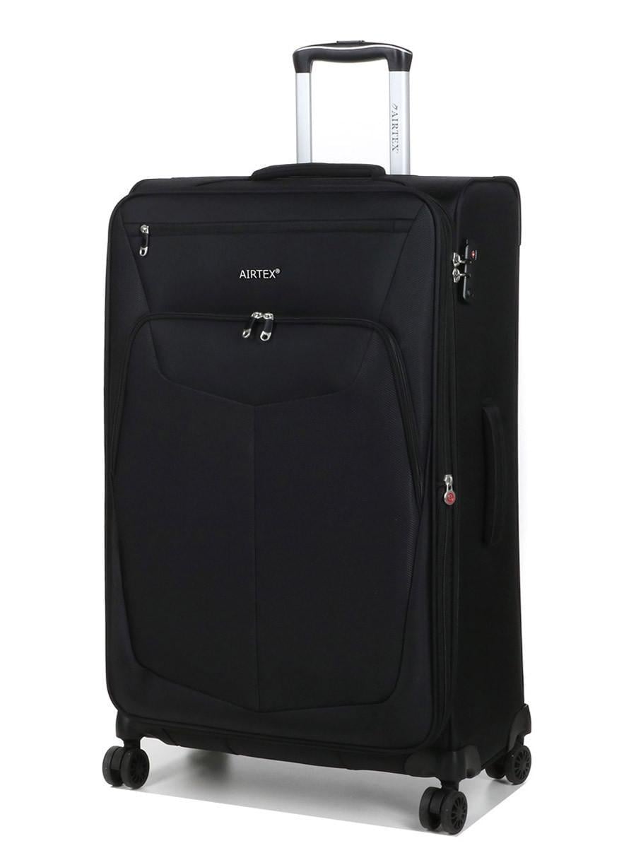 Чемодан большой AIRTEX ткань L 79х48х32 + 5 см 111 л 3 кг Черный (6903)