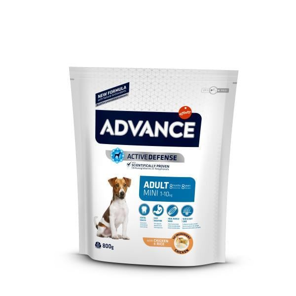 Корм сухой для взрослых собак малых пород Advance Dog Mini Chicken&Rice с мясом курицы 800 г (502110/8410650150178)