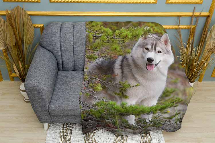 Плед Husky in the forest плюш однослойный 135х150 см (113464)